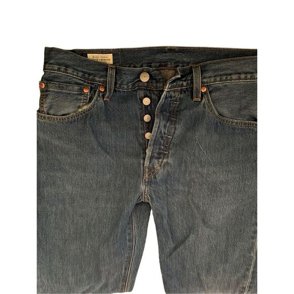 Levi's 501 Button Fly 32x32 Premium Denim Jeans Medium Wash Big E - Picture 3 of 7
